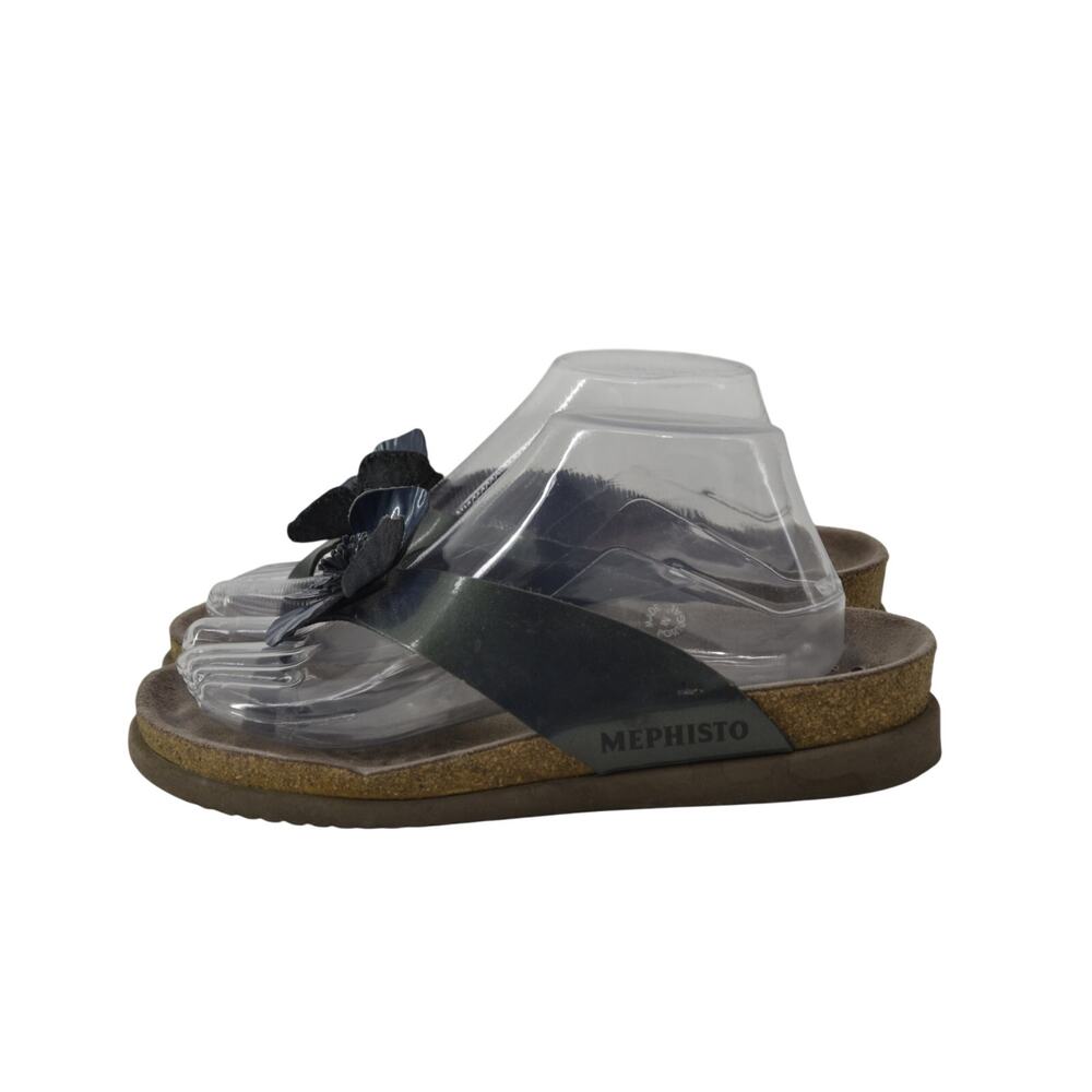 Mephisto Wms Euro 39 US 9 Sandal Blue Floral Thong Sandal